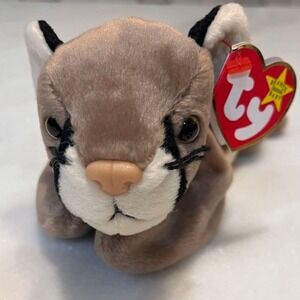 Ty Beanie Baby Canyon Mountain Lion Plush Toy Stuffed Animal With Tags Error Tag